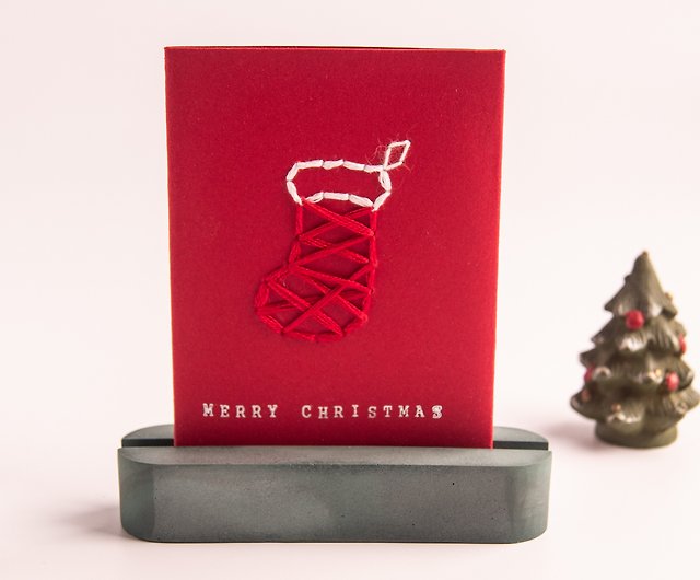紙刺繍クリスマスカードセット - ショップ birthembroiderygirl カード