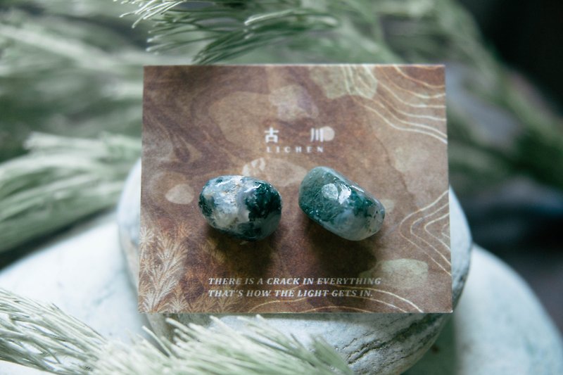 CRACK | Mineral earrings | EARRINGS - ต่างหู - หยก สีเขียว