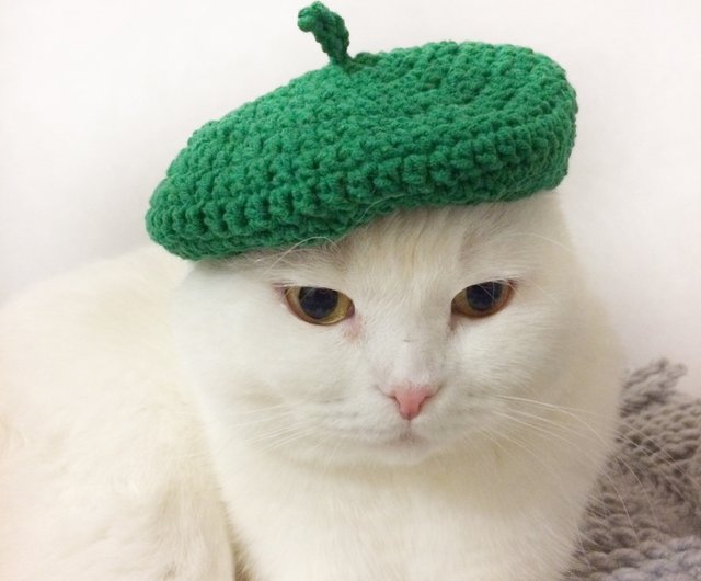 デジタル】猫のベレー帽 猫の帽子 簡単なかぎ針編みのパターン
