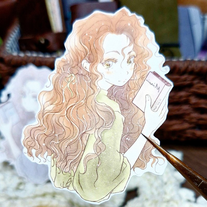 Lady Christine paper sticker - 貼紙 - 紙 白色