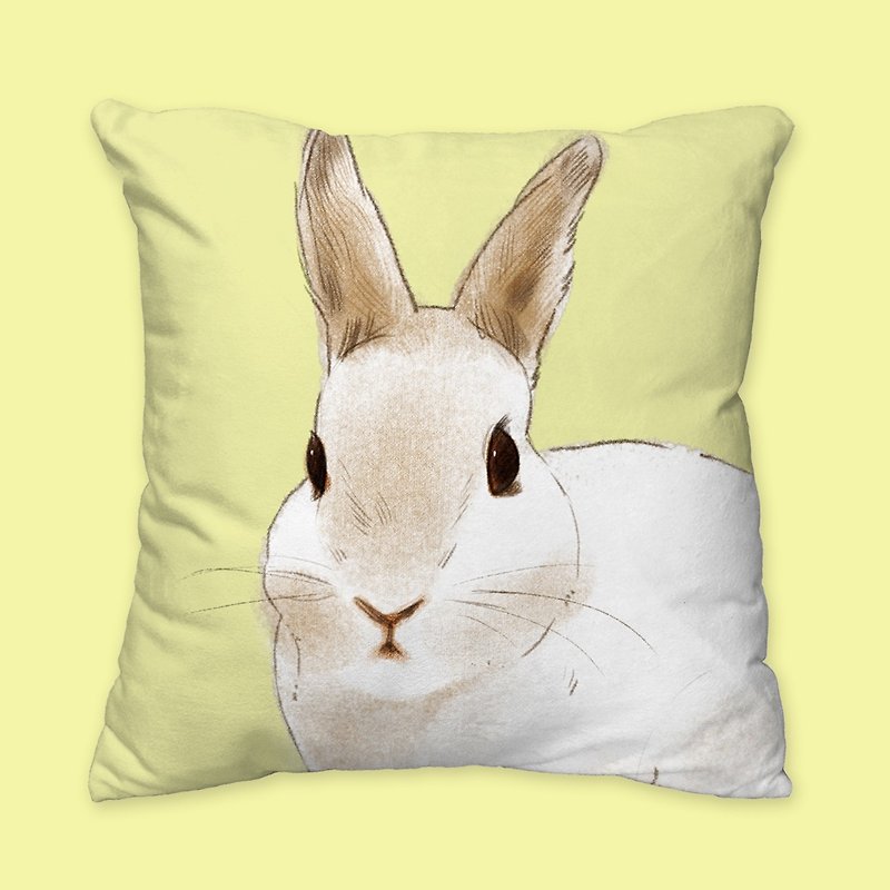 【我會永遠愛你】經典款兔兔抱枕 動物抱枕/枕頭/靠墊 - 枕頭/抱枕 - 棉．麻 黃色