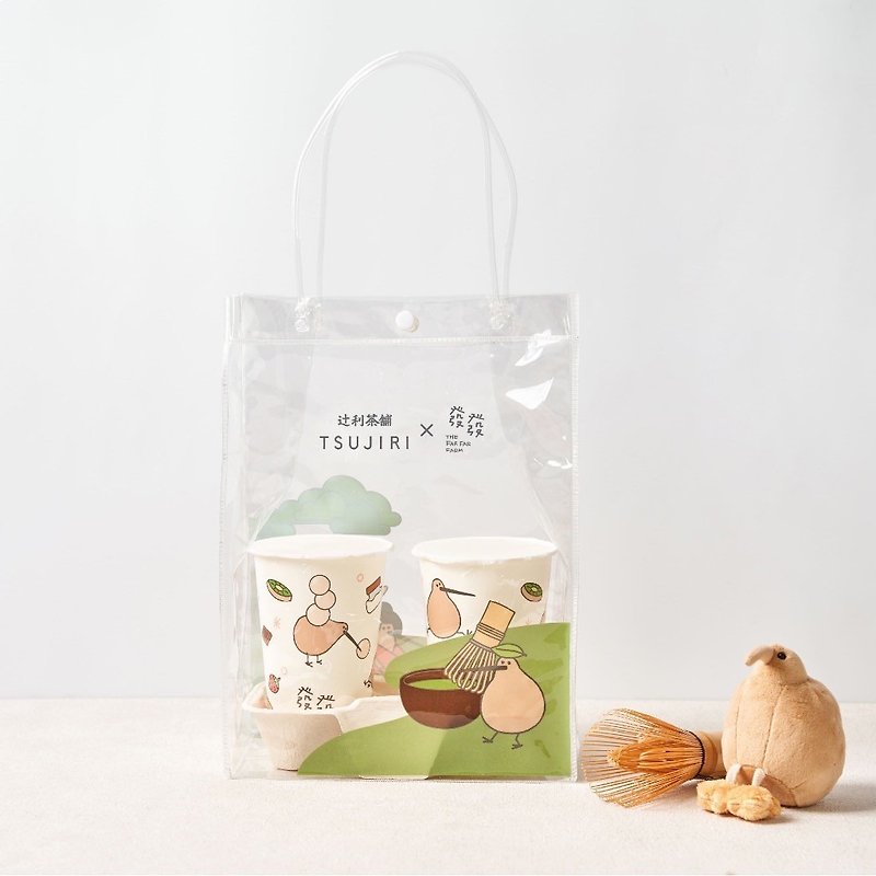 B02 Fafa x Tsujiri Tea Shop co-branded kiwi transparent bag - Handbags & Totes - Plastic Green
