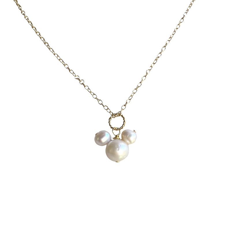 Natural Freshwater Pearl Mickey Shaped Necklace - Necklaces - Pearl 
