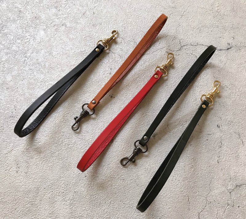 Genuine leather wrist lanyard key mobile phone short lanyard clutch bag special wrist strap - เชือก/สายคล้อง - หนังแท้ 