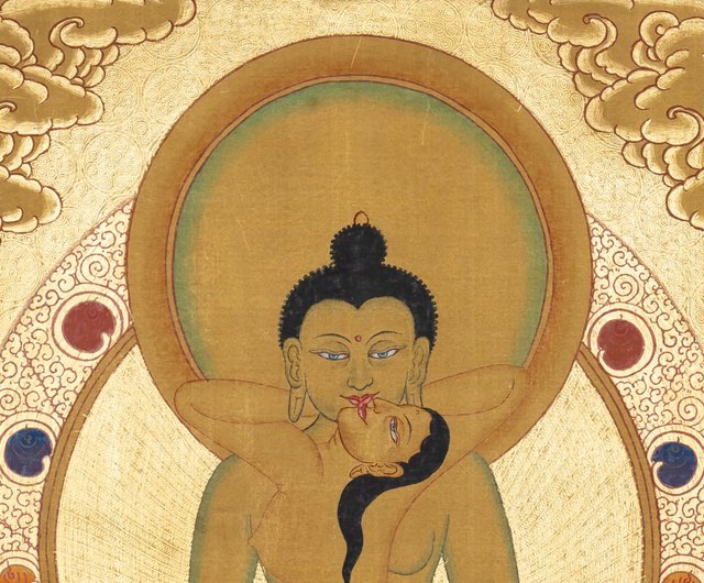 神聖な洞察力の仏のタンカ絵画 内なる平和への扉 - ショップ Boudha Stupa Thanka Centre ウォールデコ・壁紙 - Pinkoi