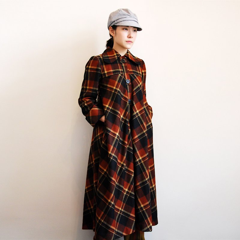Pumpkin Vintage. Ancient checkered coat coat - Women's Casual & Functional Jackets - Other Materials 
