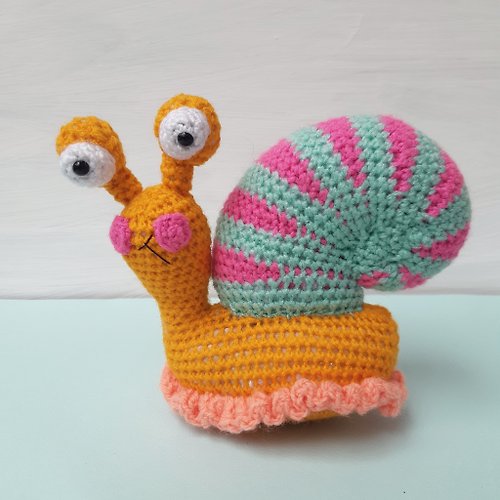 CrochetByIryska Hand Crochet Funny Snail Stuffed Toys Animals Plush Toys Knit Gift