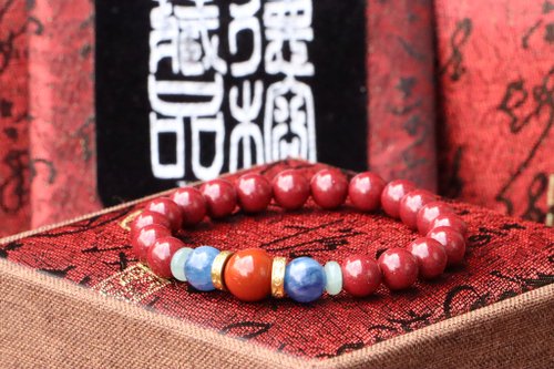 アンティークビーズ瑪瑙ビーズブレスレット 古代瑪瑙 極小 ＋ 木の実 杏色 ブレスレット - 東京・神楽坂