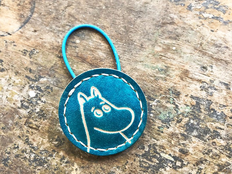 #Finished Product Manufacturing Hand-dyed MOOMINx Hong Kong Leather Moomin Hair Bun Lulu Rice Officially Authorized - Hair Accessories - Genuine Leather Blue