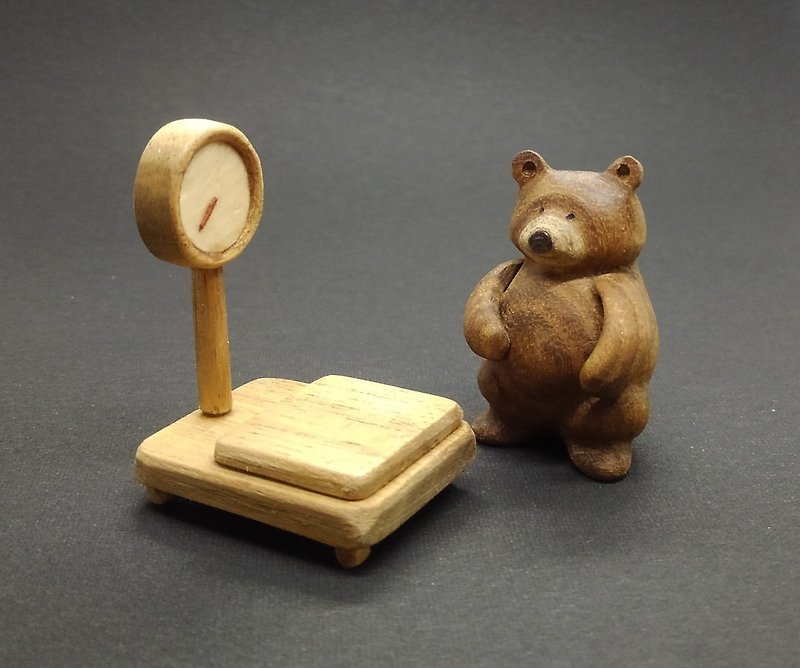木製メタボ熊 - 裝飾/擺設  - 木頭 咖啡色