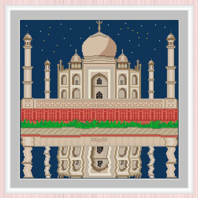Taj Mahal Cross Stitch Pattern | Crown of the Palaces 十字繡圖案 - 手工藝教學/工具書 - 其他材質 