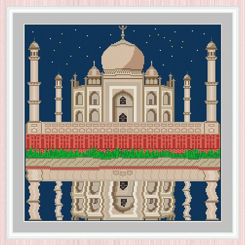 LarisaStitch Taj Mahal Cross Stitch Pattern | Crown of the Palaces 十字繡圖案