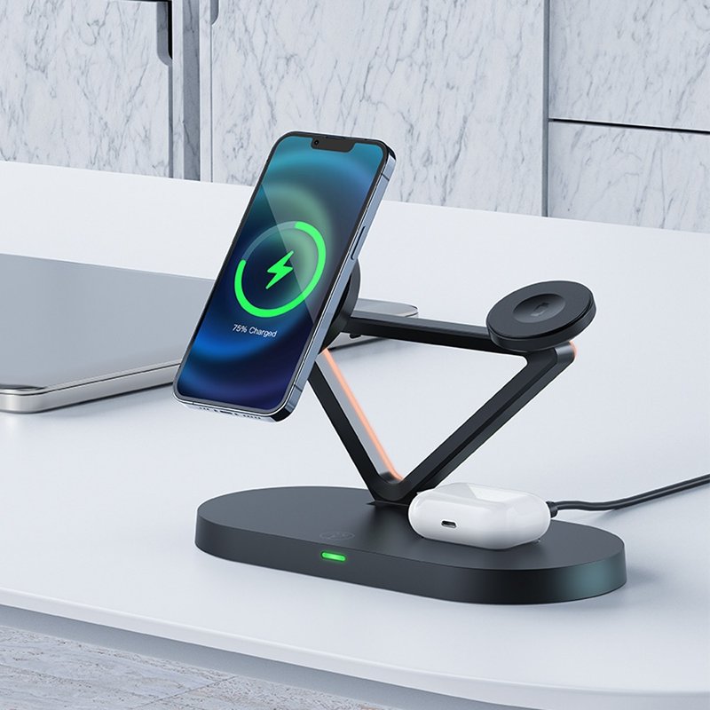 ACEFAST 磁吸三合一無線充電立架E9 - 無線充電盤/板/座 - 塑膠 