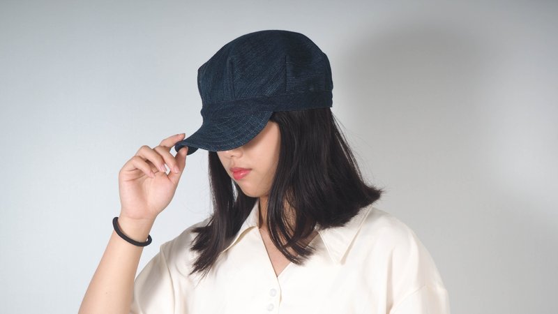 Denim Casual Military Cap--Please leave a message for customized color - หมวก - ผ้าฝ้าย/ผ้าลินิน 