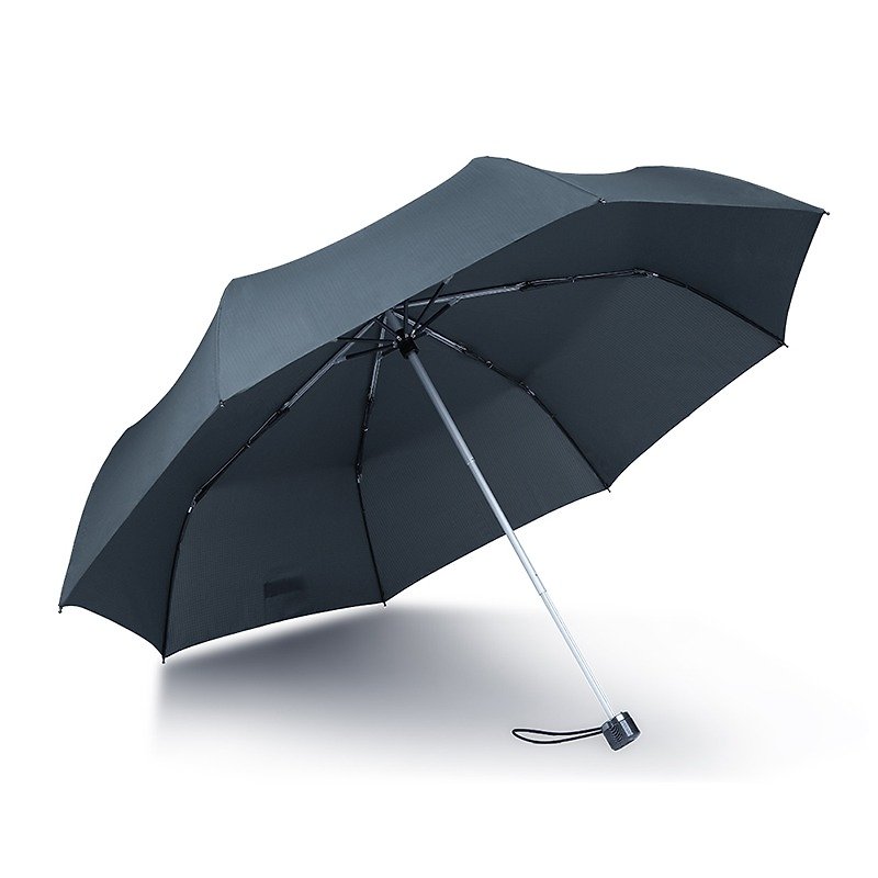 【德國kobold】抗UV防潑水遮陽三折傘-Lotus素格紋-冷灰 - 雨傘/雨衣 - 其他材質 灰色