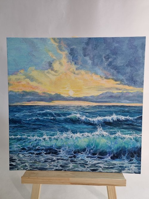 ArtVin Sunset on the sea original oil painting