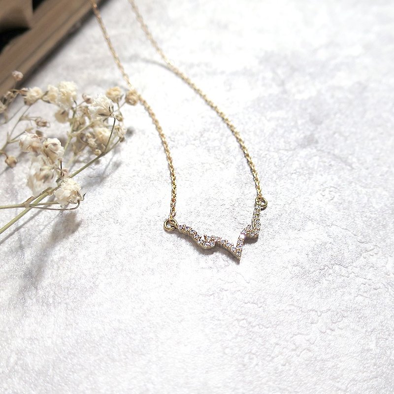 ♦ VIIART ♦ Classical Lace ♦ Brass Zircon Light Luxury Clavicle Short Necklace - Necklaces - Other Metals Gold