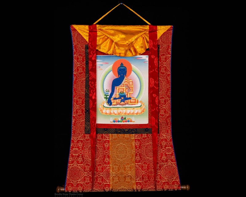 静寂な薬師如来のタンカ  内なる平和の癒し - ウォールデコ・壁紙 - その他の素材 多色