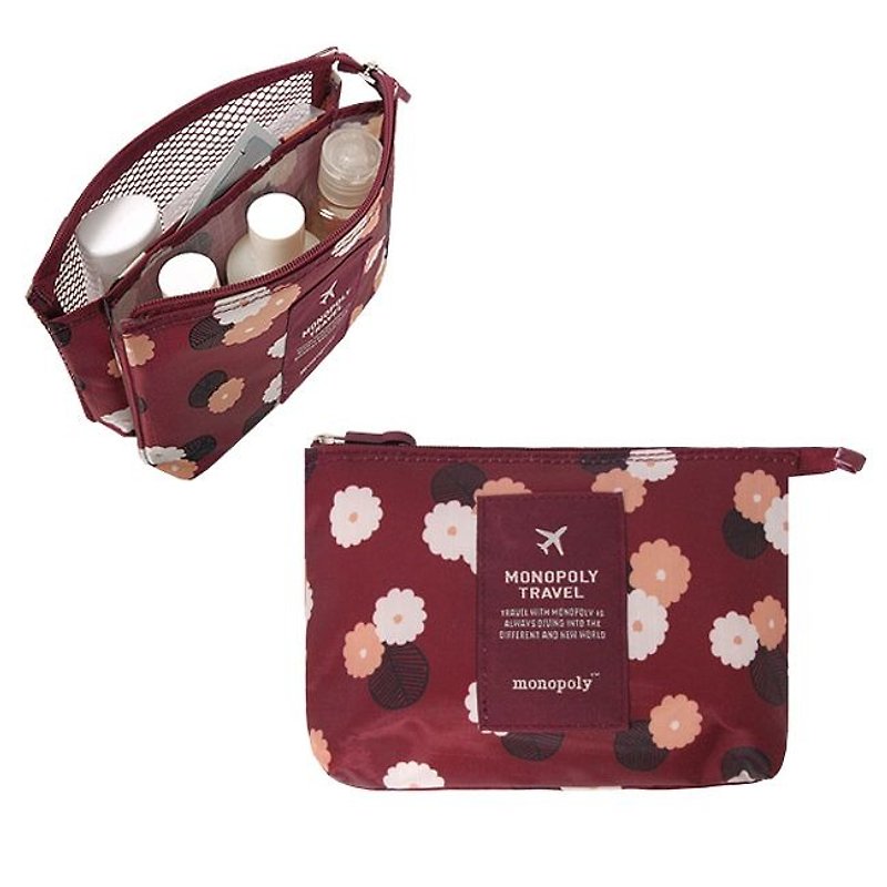 MPL-Travel Storage Pattern Grid Universal Bag S-Daisy Wine Red, MPL24499 - Travel Kits & Cases - Plastic Red