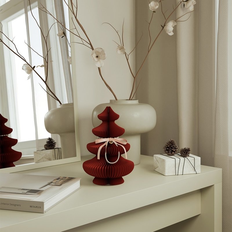 Hoshino Christmas tree red - ของวางตกแต่ง - กระดาษ สีแดง