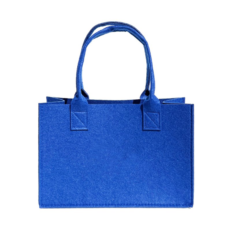 Felt bag plain color block Klein blue - Handbags & Totes - Wool Blue