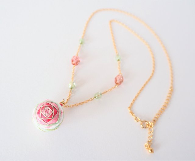 k14 rose flower necklace top 14金 k14 rose flower necklace top 14金