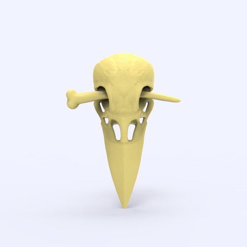 3DcncUNIQUE 3D模型STL CNC 3dprint髮夾式烏鴉頭骨