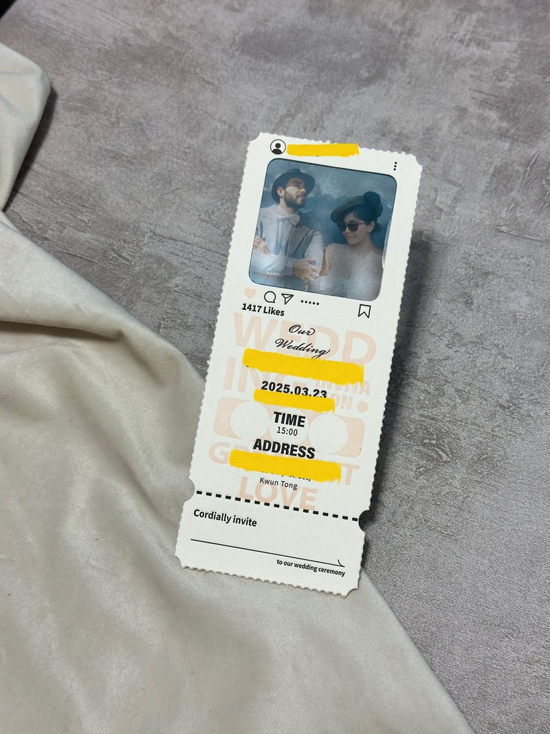 客製化加厚棉紙菲林照片婚禮請柬喜帖訂造 - 喜帖 - 紙 