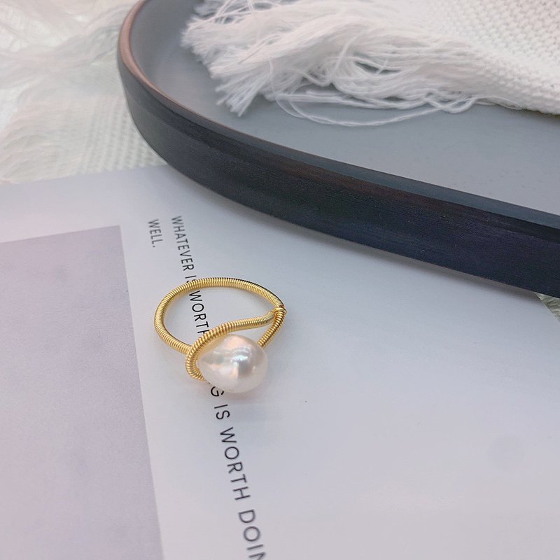 vintage Baroque pearl ring - แหวนทั่วไป - ไข่มุก ขาว