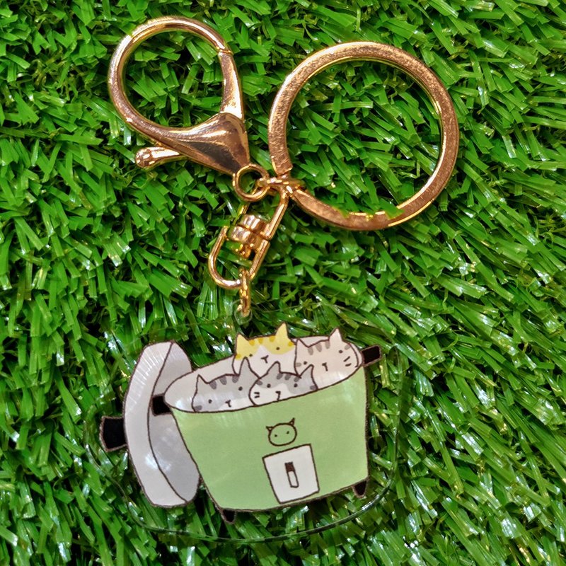 3 Cat Shop Exclusive Keychain - Electric Pot Cat (Illustrator: Miss Cat) (Longest Side: 5cm) - Keychains - Acrylic 