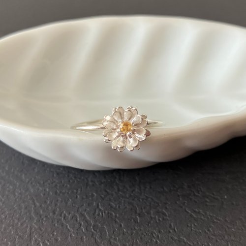 シトリン Lotus 蓮の花のリング【S】 silver - ショップ jewelry