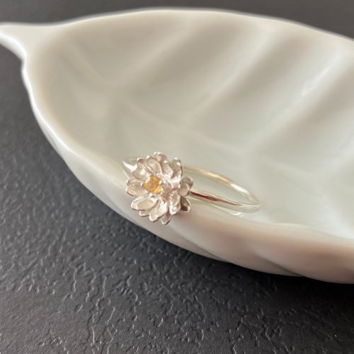 シトリン Lotus 蓮の花のリング【S】 silver - ショップ jewelry