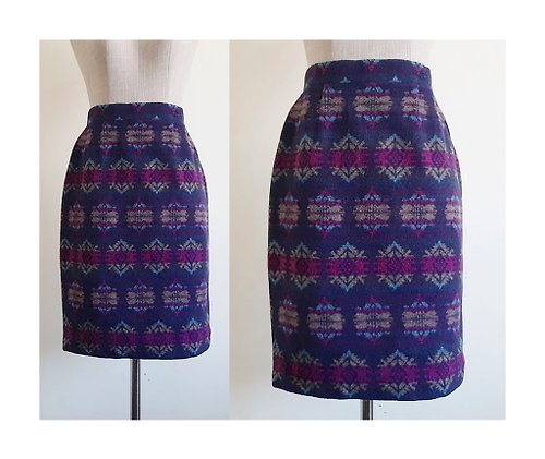 PaiissaraEveryday COURREGES Vintage Pink Purple Aztec Skirt