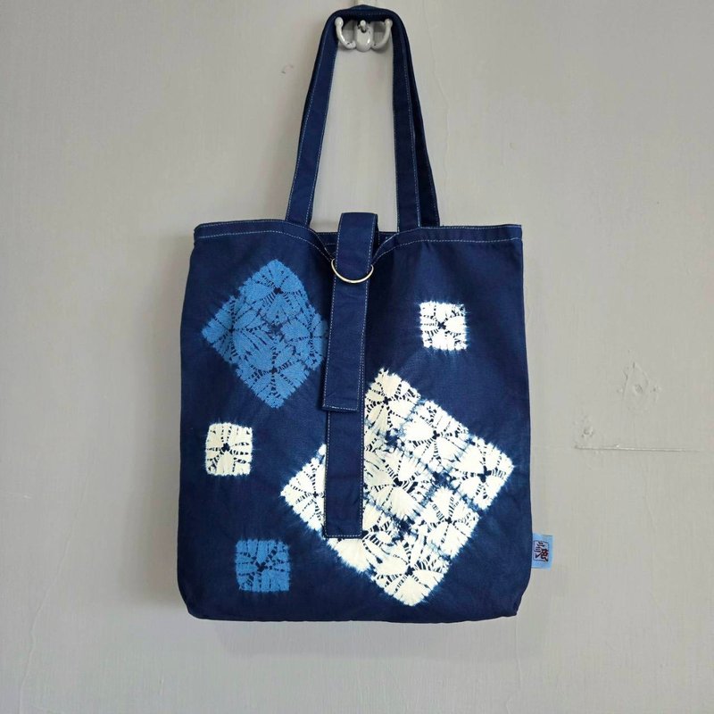 Aizen-gorgeous mosaic large gift bag (including straps) - Handbags & Totes - Cotton & Hemp Blue