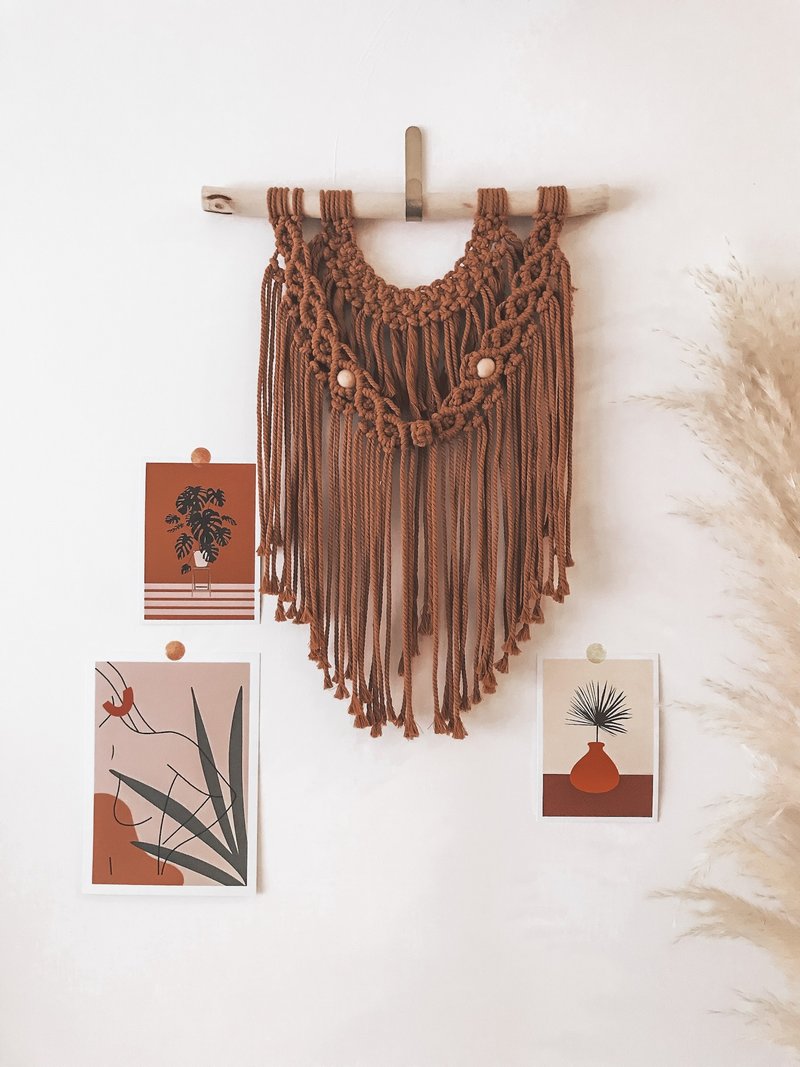 │December│Macramé-Bohemian Flower Knitting-Hand Knitting Wall Hanging Wall Decoration Course. Fancy Handmade Knitting - เย็บปักถักร้อย/ใยขนแกะ/ผ้า - ผ้าฝ้าย/ผ้าลินิน 