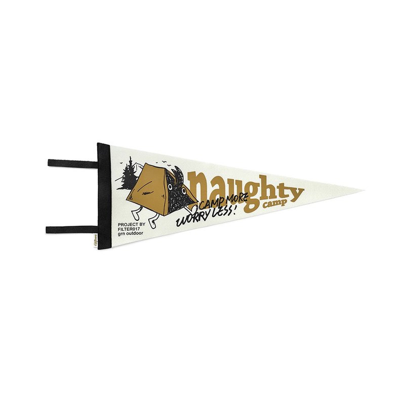 Naughty Camp decorative pennant - Wall Décor - Polyester Khaki