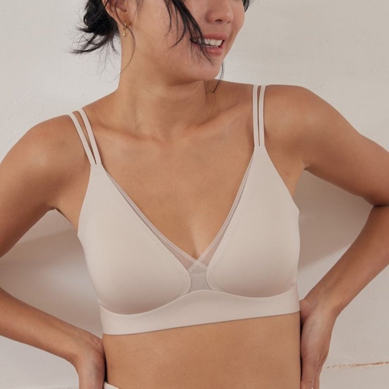 Double-Strap Triangle Bra - Women's Underwear - Cotton & Hemp Gray