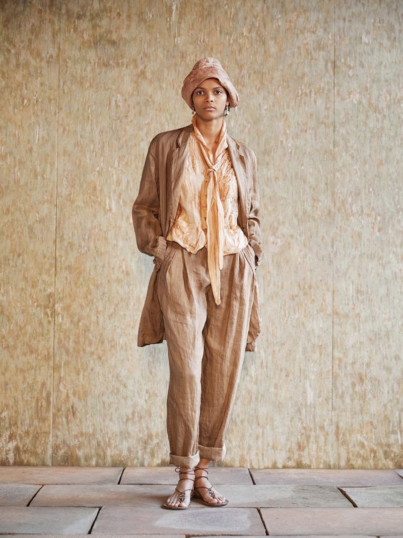 フレンチレトロ 桑シルク植物染めジャケット カジュアルトップス - アウター メンズ - その他の素材 多色