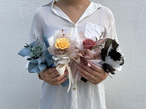 小元素花藝 【DIY材料包】單支小花束(2入)|不凋花|永生花|乾燥花|