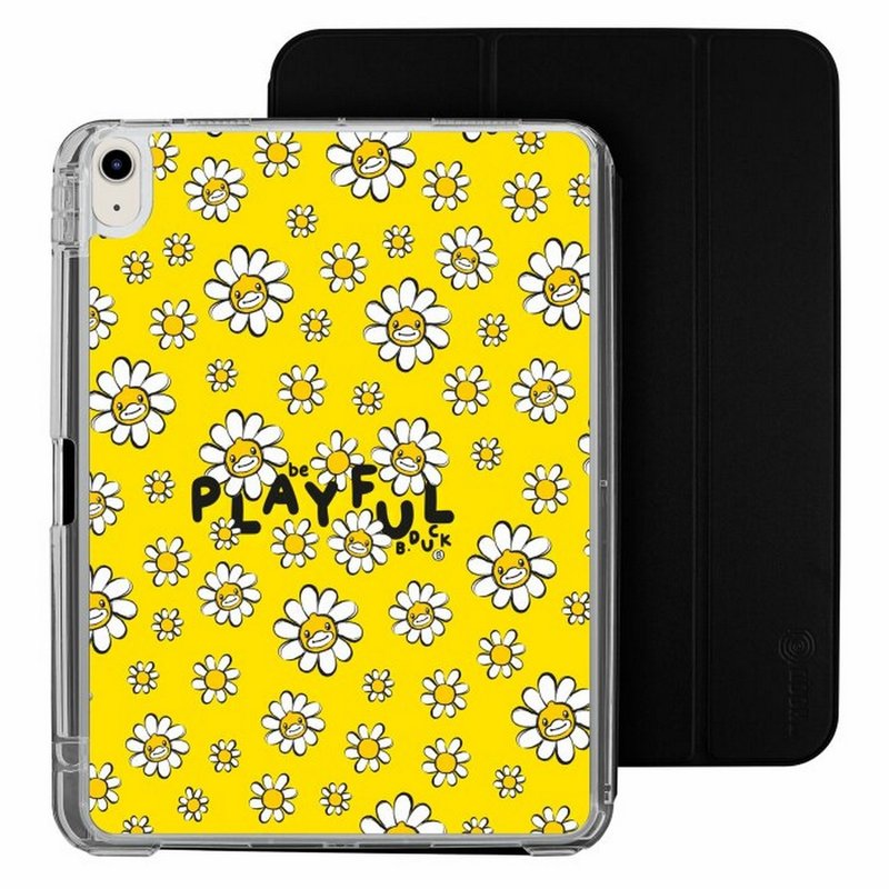 B.Duck Yellow Flowers Pattern iPad Air/Pro 2024 Detachable Clear Case Folio Case - เคสแท็บเล็ต - พลาสติก หลากหลายสี