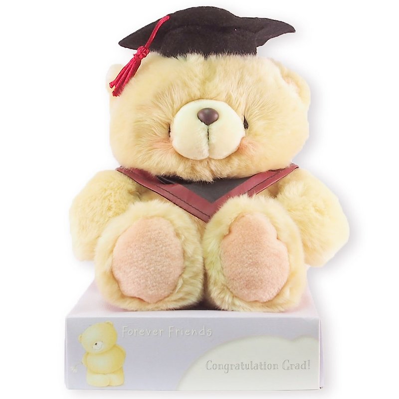 FF 8 inch fluff / graduation hat bear - ตุ๊กตา - วัสดุอื่นๆ สีนำ้ตาล
