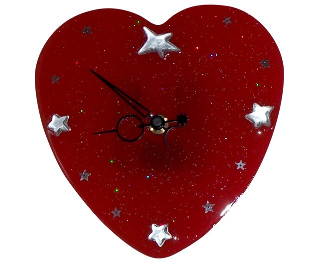 赤いハートの時計 - ショップ bys 時計 - Pinkoi