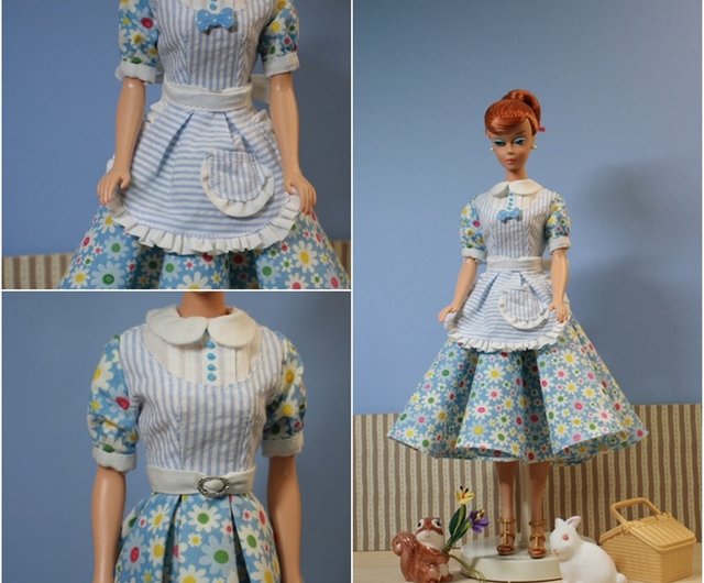 ポリネシアン　バービー人形　ヴィンテージ　TheBUSユニフォーム柄ドレス ポリネシアン バービー人形 ヴィンテージ TheBUSユニフォーム柄