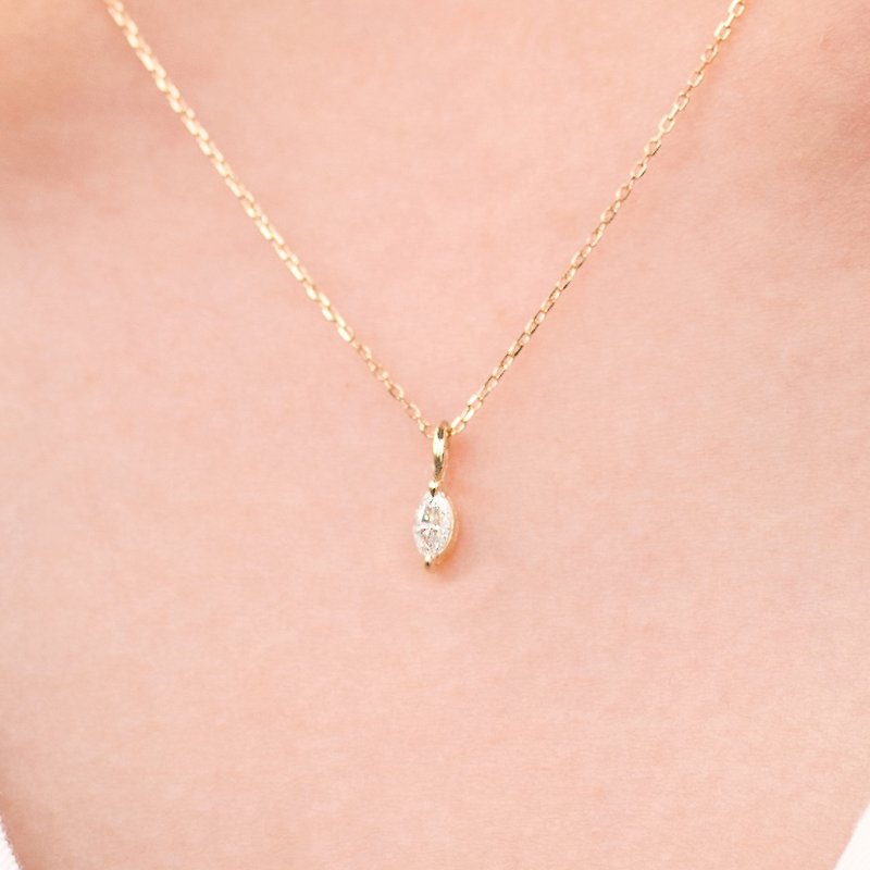 One of a Kind/Marquise Cut Diamond Necklace 0.120ct - 項鍊 - 寶石 金色