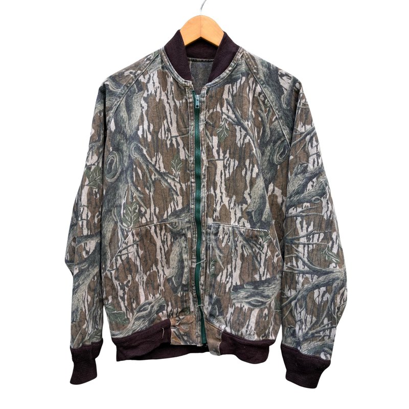 Vintage Mossy Oak Reversible Treestand / Fall Foliage Camo Hunting Jacket - 男夾克/外套 - 棉．麻 