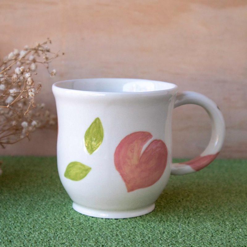 Pink Peach Chubby Cup - Mugs - Pottery Pink