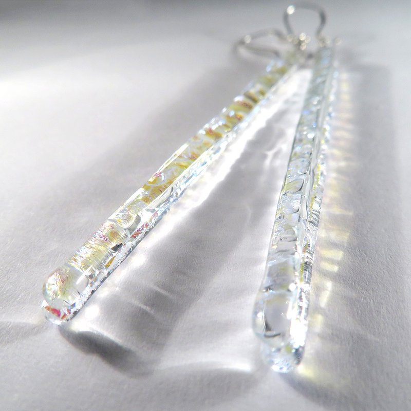 Jewelry Glaze Drop Earrings/PE1 - Earrings & Clip-ons - Glass Transparent