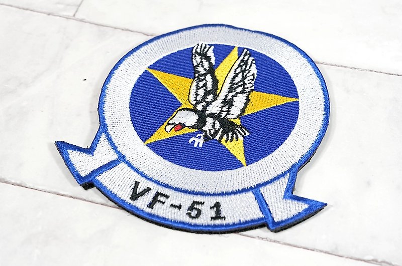 J-TECH│VF-51 Screaming Eagle Badge│DIY Badge Embroidery Cloth Sticker Devil Felt Armband Patch - Badges & Pins - Thread Multicolor