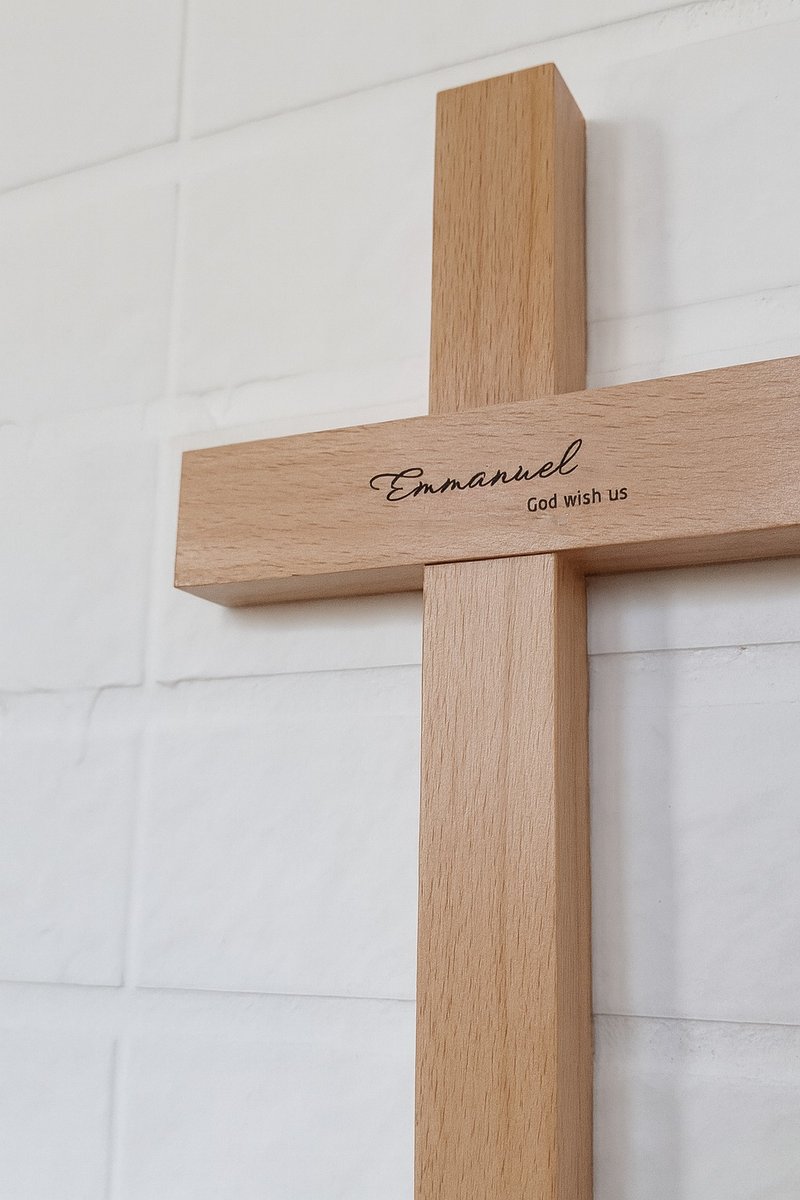 Amour愛木木- Emmanuel 神與你同在十字架 - 壁貼/牆壁裝飾 - 木頭 
