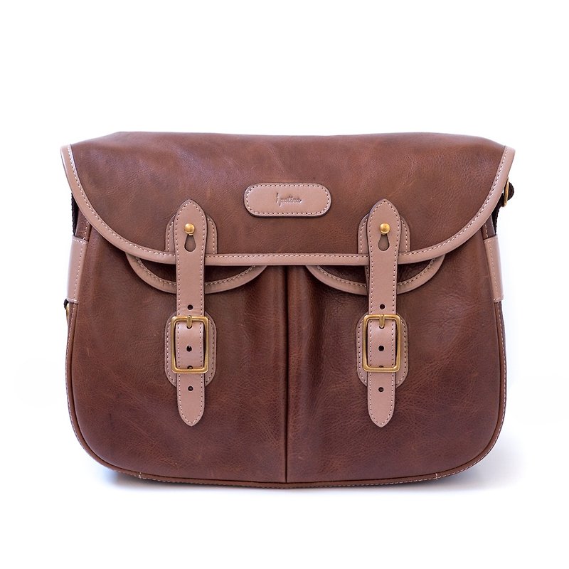 Patina Leather Handcrafted Harry Hunting Bag - Messenger Bags & Sling Bags - Genuine Leather Brown